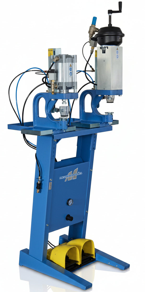 Metalmeccanica GS/D-1DC – Applicatore pneumatico a due teste con una testa standard e una con cilindro a membrana da 20