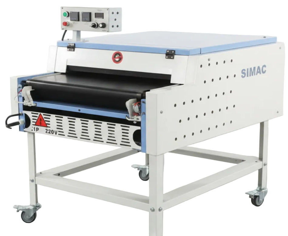 Simac OP 600 CX – Pressa termoadesiva rotativa con carrello (larghezza 60 cm)