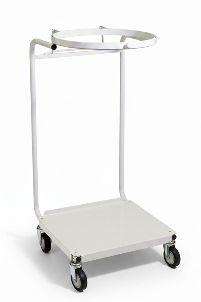 Carrello da Lavoro Industriale Porta Sacco con Ripiano Richiudibile