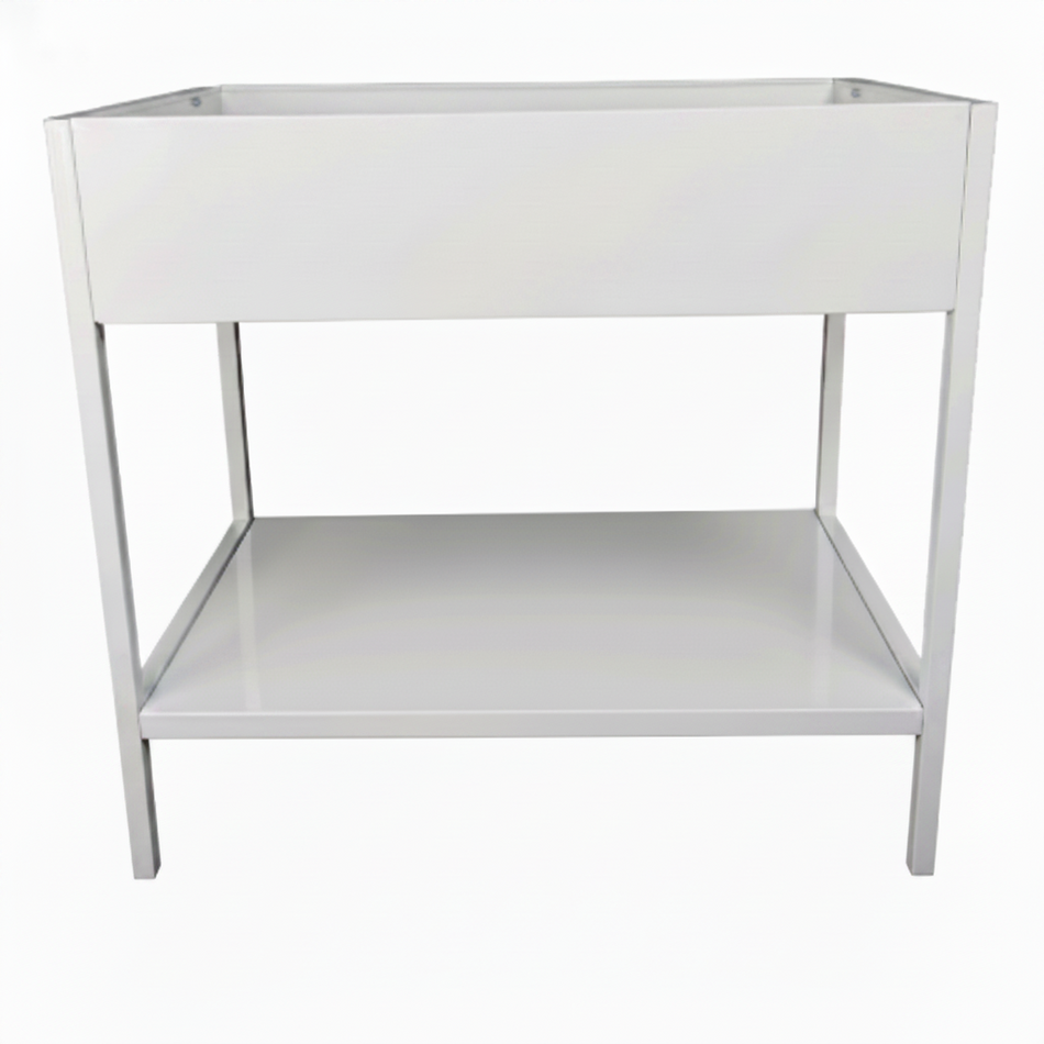 Tavolino / Carrello da Lavoro Industriale con Maxivassoio Superiore (H 20 cm) e 2 Ripiani