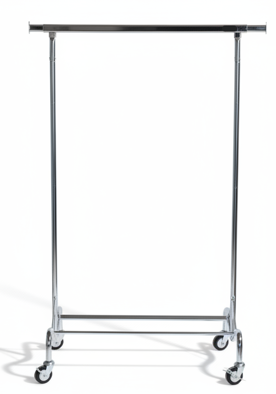 Carrello Porta Abiti Industriale MINI con Prolunghe Richiudibili e Struttura Rinforzata a Cuore