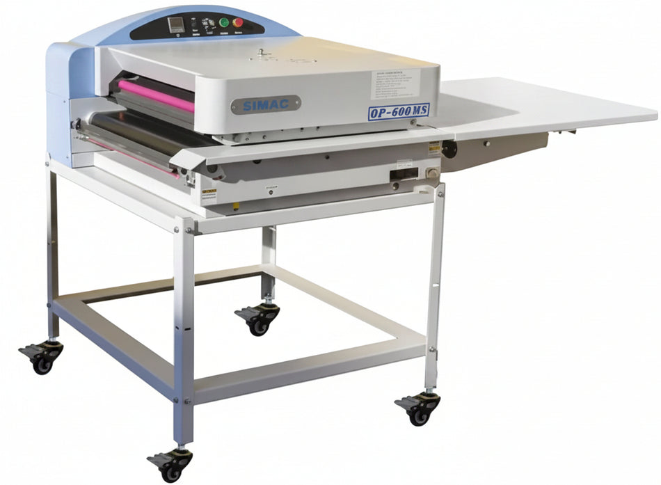 Simac 600 MS – Pressa termoadesiva rotativa con carrello e rullo elicoidale (larghezza 60 cm)