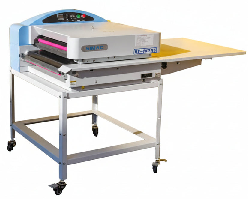 Simac 450 MS – Pressa termoadesiva rotativa con carrello (larghezza 45 cm)