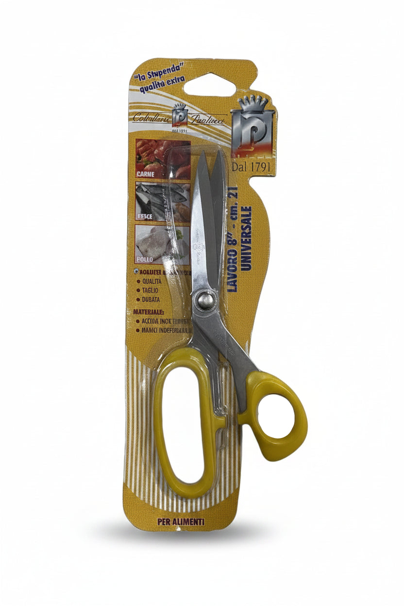 Forbici da lavoro Paolucci lame inox 21 cm microdentate con manici in PP